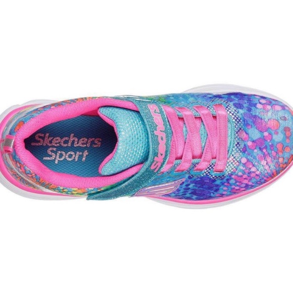BRAND NEW girl skechers wavy lites velcro shoes size 5Y - Picture 2 of 6